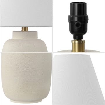 Elinore 24.5" Minimalist Scandinavian Resin/Iron Ginger Jar LED Table Lamp - JONATHAN Y